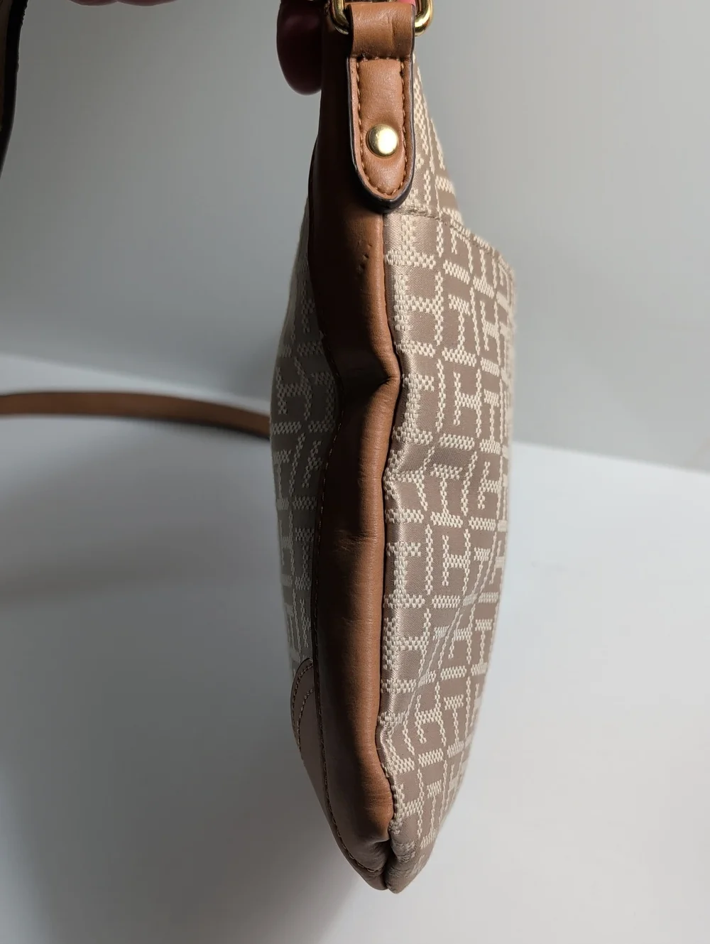 Tommy Hilfiger Monogram Canvas & Leather Crossbody Bag
